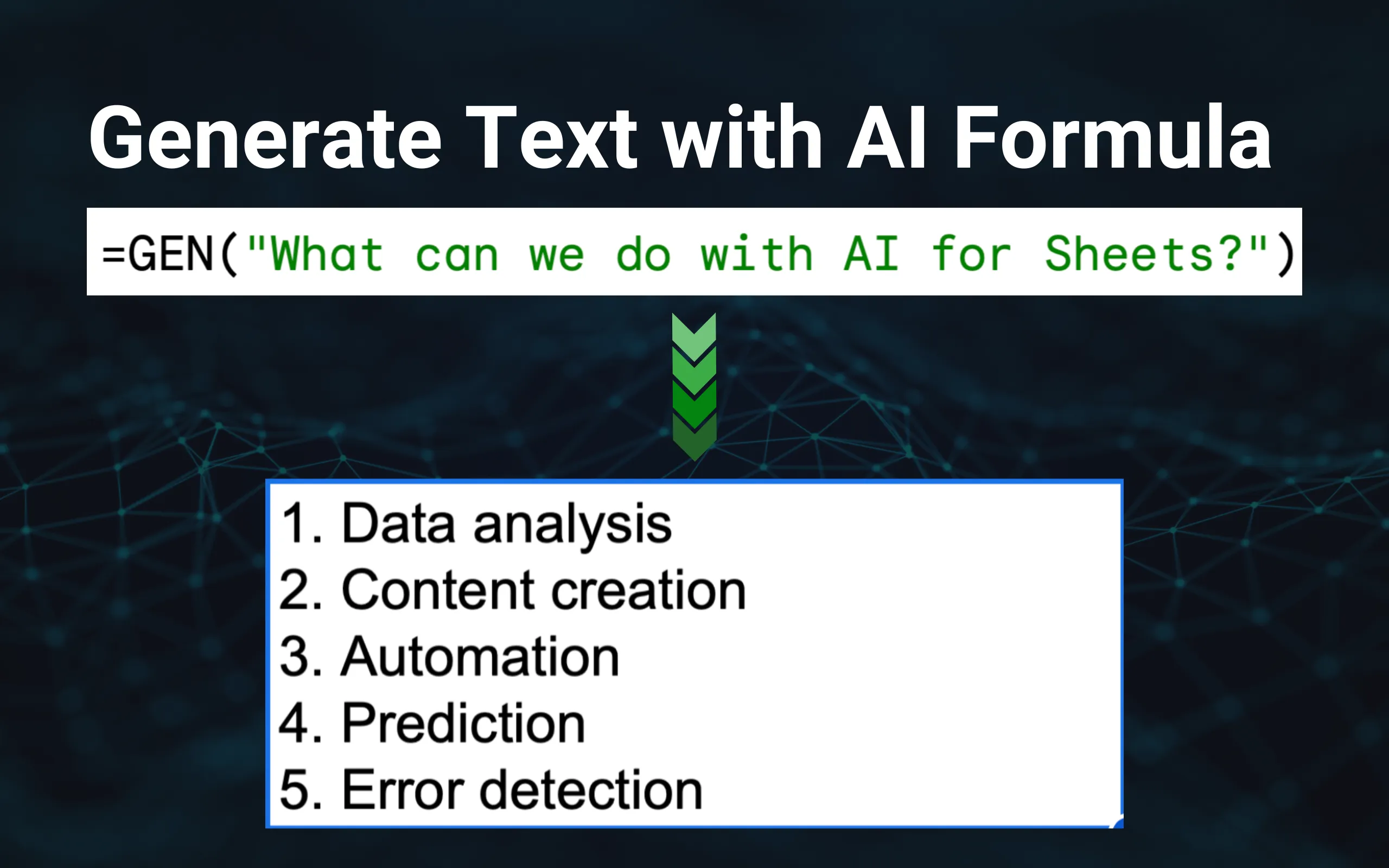 Generate text with AI formula in Google Sheets