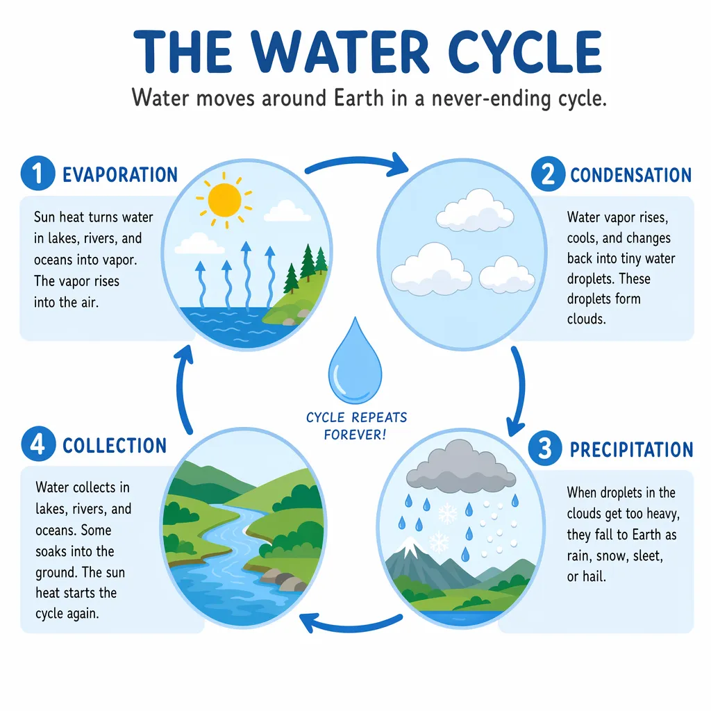 GPT Image 2 high output for the water cycle infographic prompt