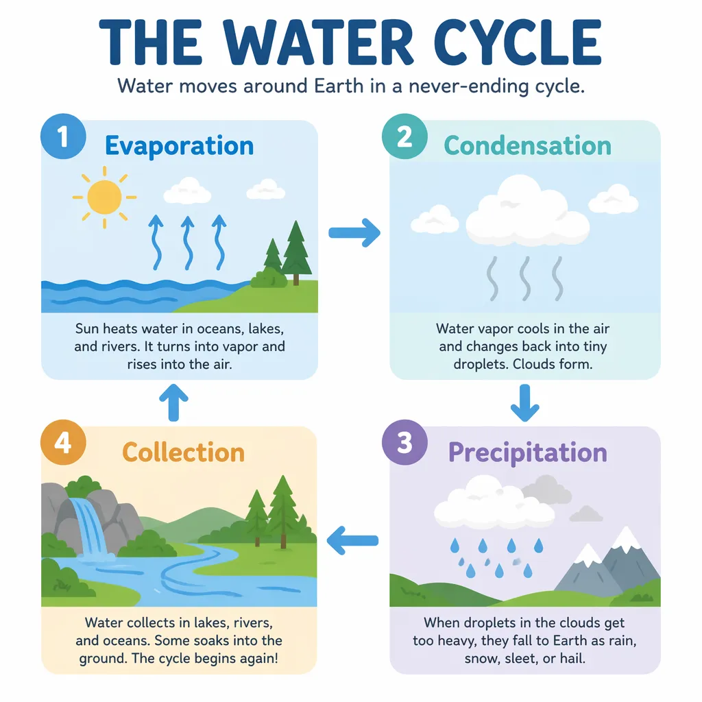 GPT Image 2 low output for the water cycle infographic prompt